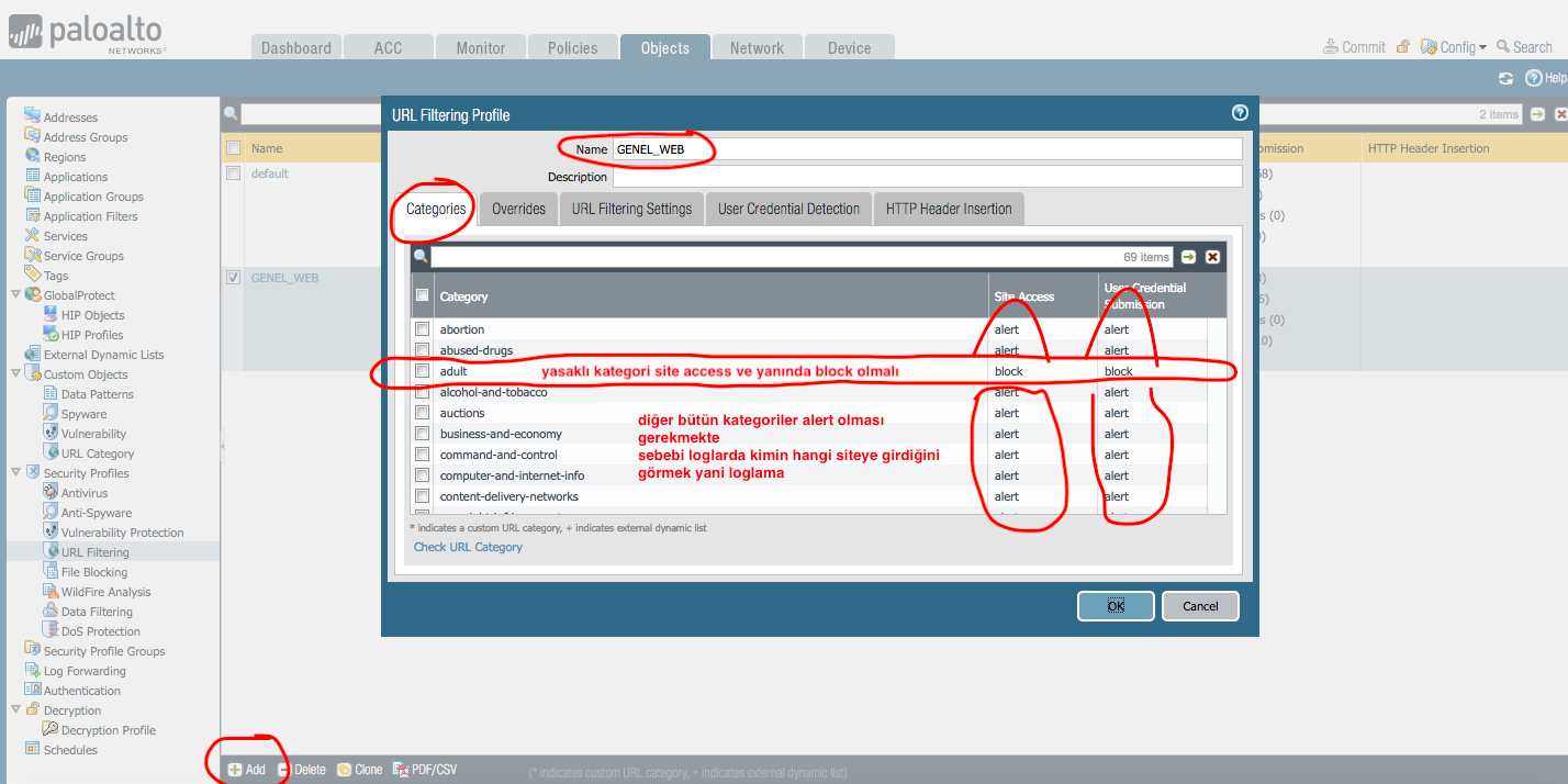 Palo Alto  Filter Application Filter Yunus Emre DEV