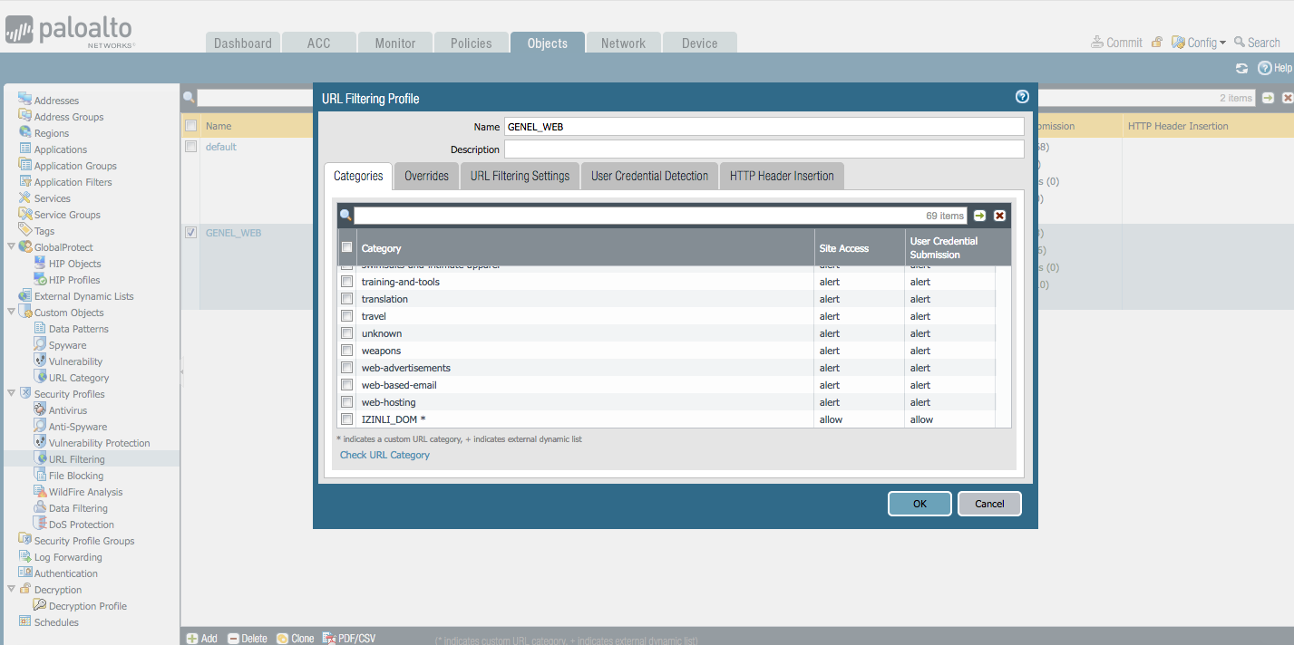 Palo Alto  Filter Application Filter Yunus Emre DEV